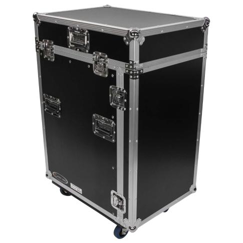 Odyssey FZ1316W 13U Top Slanted 16U Vertical Combo Rack with Casters