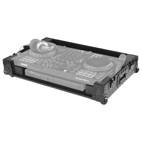 Odyssey FZDDJFLX10CWBL Black 1U Flight Case for DDJ-FLX10 with Wheels
