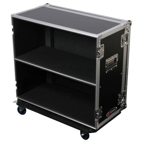 Odyssey FZGAMPHEAD2X2W Dual Guitar Amp Head Flight Case Left