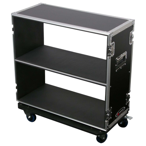 Odyssey FZGAMPHEAD2X2W Dual Guitar Amp Head Flight Case Open