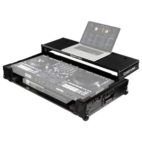 Odyssey FZGSRANE4W1BL Black 1U Flight Case for RANE FOUR with Platform
