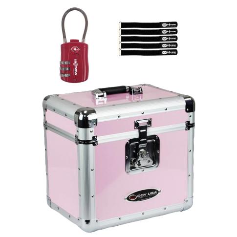 Odyssey KLP1PINK Pink Utility Case for 70x Vinyl Records with Lock