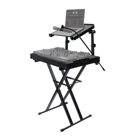 Odyssey LTBXS2MTCP X-Stand Combo Pack Dual Tier Heavy-Duty Folding Stand with Microphone Boom and Laptop / Gear Shelf