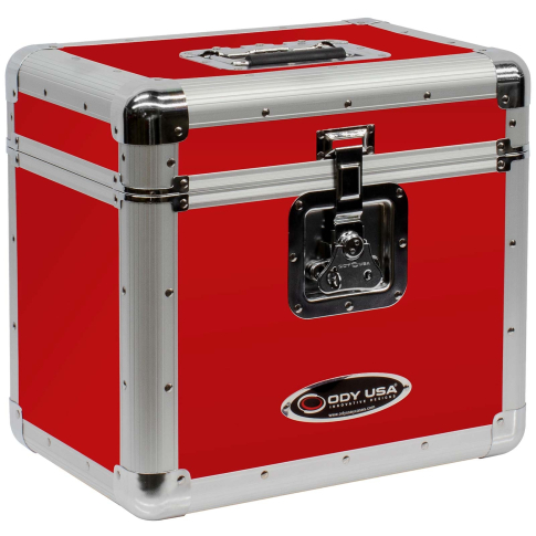 Odyssey KLP2RED Krom Series Red Stackable Record Utility Case - Holds 12 inch Vinyl Records & LPs