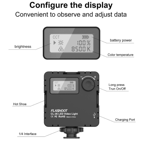 OmniGear OGVL011 VidLight Professional Personal Lighting Kit Camera Diagram