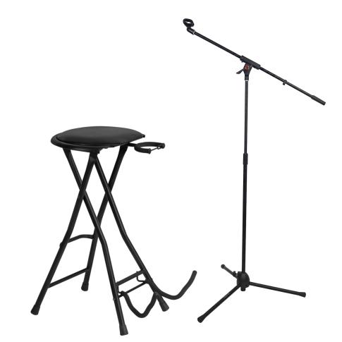 On-Stage Stands DT7500 Guitarist Stool with Tripod Mic Stand