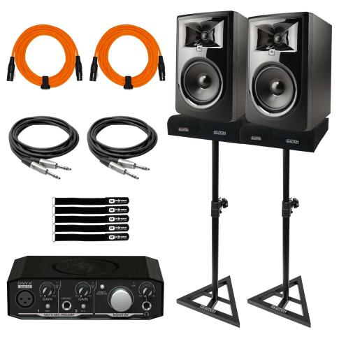 (2) JBL 306P MkII 6" Monitors with Mackie Onyx Producer 2-2 Interface