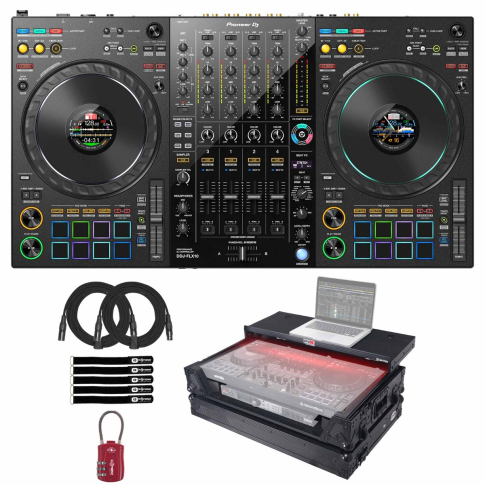 Pioneer DDJ-FLX10 4-Channel rekordbox Serato DJ Controller with Black Case