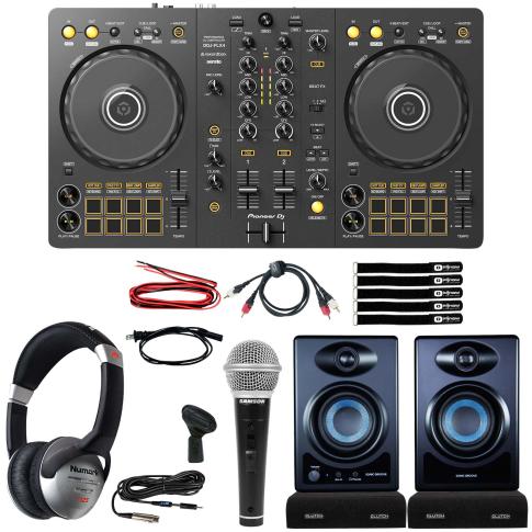 Pioneer DDJ-FLX4 2-Channel Serato Lite Rekordbox DJ Controller w Speakers & Mic