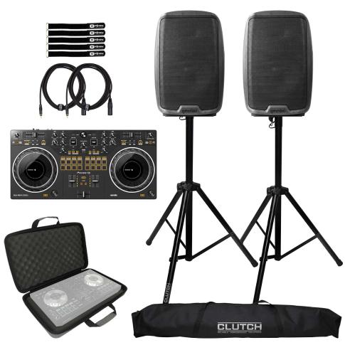 Pioneer DDJ-REV1 Scratch Style 2-Channel DJ Controller w 12" PA Speakers Pack