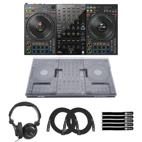 Pioneer DJ DDJ-FLX10 4-Channel DJ Controller with Cover & Headphones