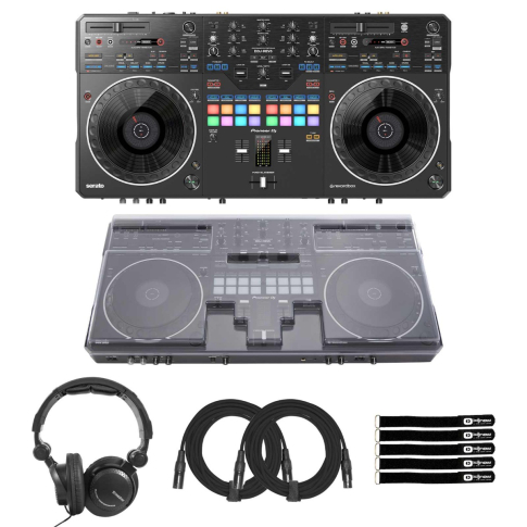 Pioneer DJ DDJ-REV5 Scratch-Style Controller with Cover & Headphones
