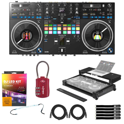 Pioneer DJ DDJ-REV7 Scratch Style Controller with Case & Lighting Kit