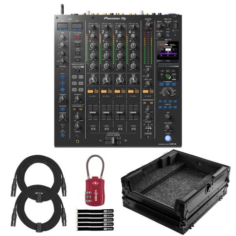 Pioneer DJ DJM-A9 4-Channel Mixer with Black Laptop Platform Case