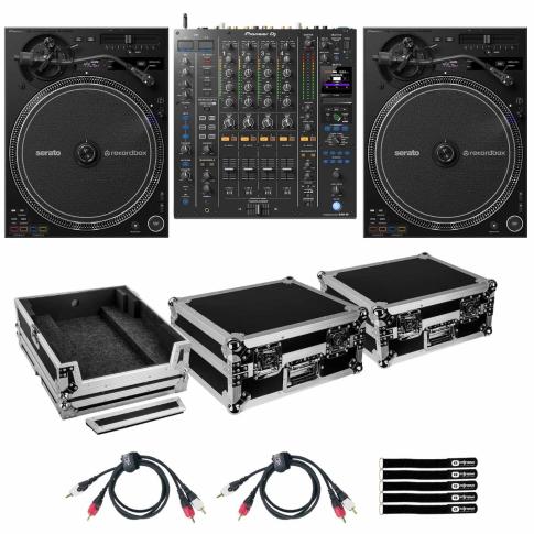 Pioneer DJ DJM-A9 Mixer with PLX-CRSS12 Turntables & Flight Cases