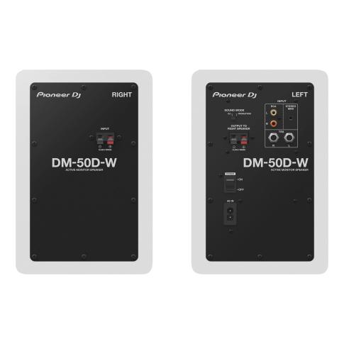 Pioneer DJ DM-50D-W/CMXEG Active Monitor Speakers in White Rear