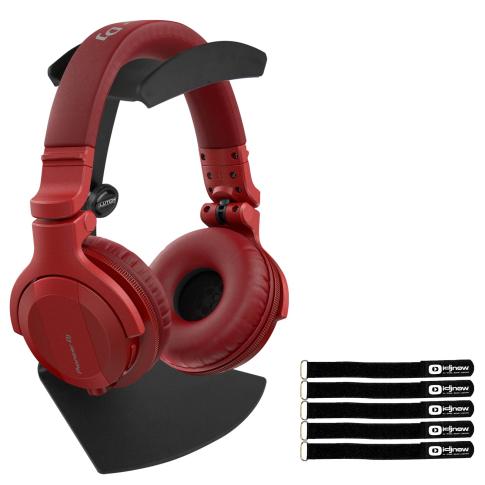 Pioneer DJ HDJ-CUE1BT Red Bluetooth Headphones with Desktop Stand