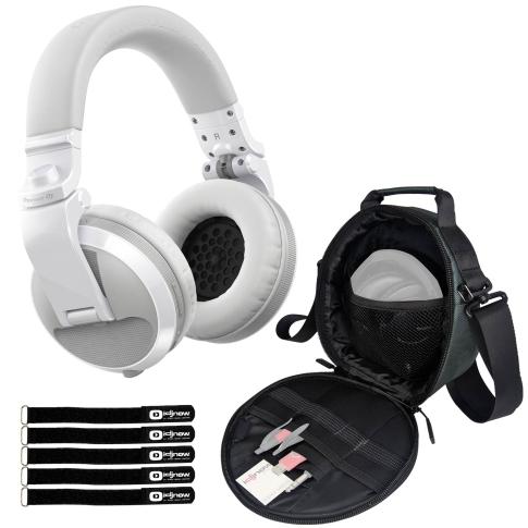 Pioneer DJ HDJ-X5BT White Bluetooth Headphones with Headphone Gear Bag
