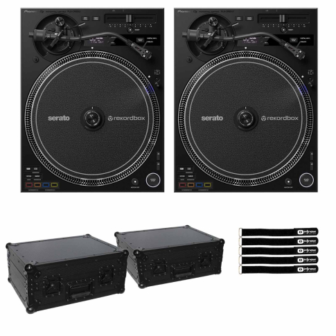 Pioneer DJ PLX-CRSS12 Hybrid Turntables with Black Cases Duo Pack