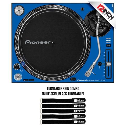 Pioneer PLX-1000 Direct Drive DJ Turntable with Blue Overlay Kit