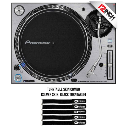 Pioneer PLX-1000 Direct Drive DJ Turntable with Brushed Silver Overlay
