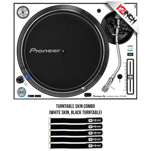 Pioneer PLX-1000 Direct Drive Turntable with White/Black Overlay Kit
