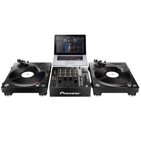 Pioneer PLX-500 Black & White Turntables + Rekordbox Mixer