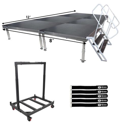 ProX 8' x 12' Stage Surface Pack with 6x XSU-4X4 Decks and 3 Step Unit