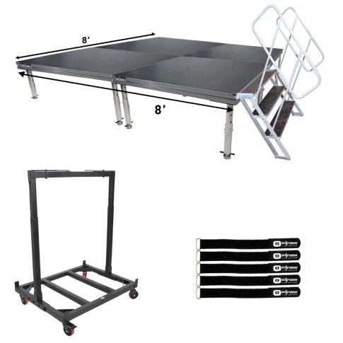 ProX 8' x 8' Stage Surface Pack with 4x XSU-4X4 Decks and 3 Step Unit