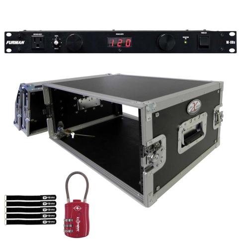 ProX 8U 14" Deep Deluxe Effects Rack Case with Furman Surge Protector