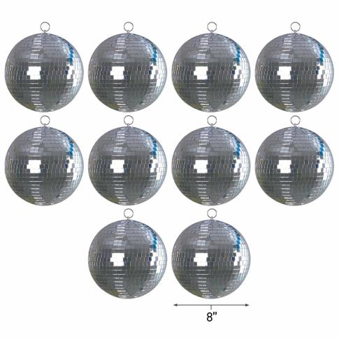 ProX MB-8 8" ABS Mirror Balls with Color Box Packaging Ten Pack