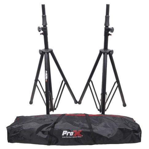 ProX T-SS82P Set of 2 Pro Air Speaker Stands in Black with Carry Bags