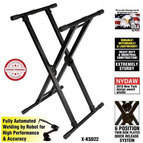 ProX X-KSD22 Double X-Style Coffin Keyboard Stand | IDJNOW