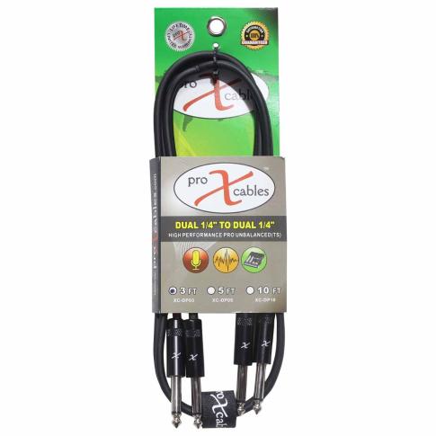 ProX XC-DP03 3 FT Unbalanced Dual 1/4" TS Audio Cable