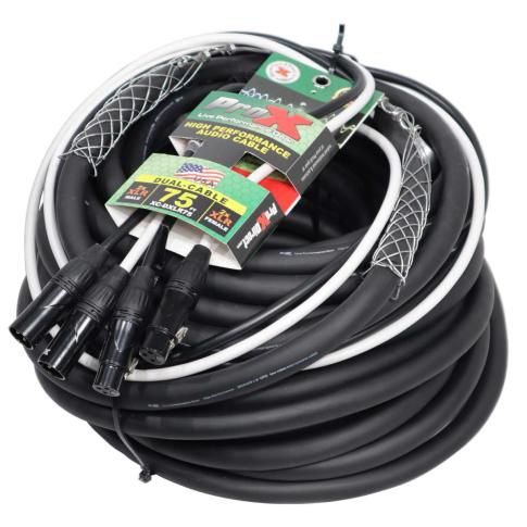 ProX XC-DXLR75 75FT Balanced Dual XLR-M to Dual XLR-F Audio Cable