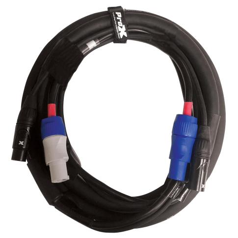 ProX 10FT Jumper Powercon and XLR Link Cable [XC-PWC14-DMX10]
