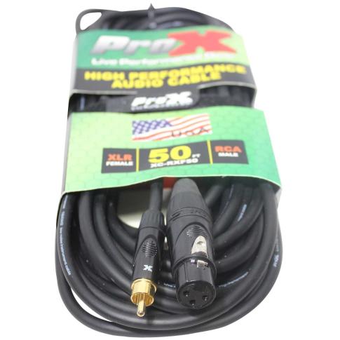 ProX XC-RXF50 50 FT Unbalanced RCA to XLR3-F Audio Cable Angle