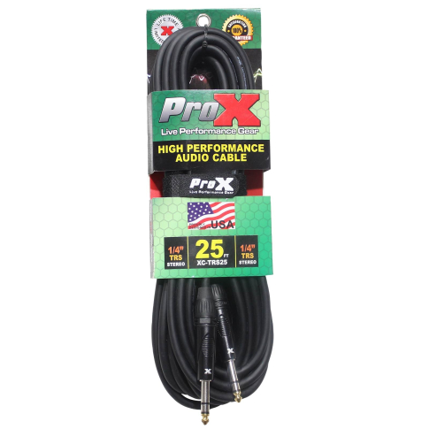 ProX XC-TRS25 25 foot 1/4" Male to 1/4" Male Stereo Cable
