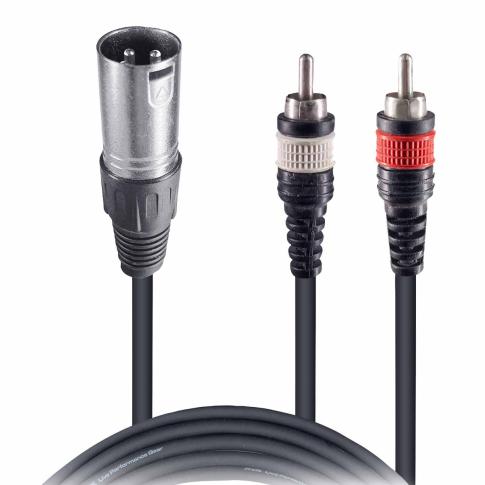 ProX XC-XMYRCA03 3FT XLR-M to Dual RCA High Performance Audio Y Cable