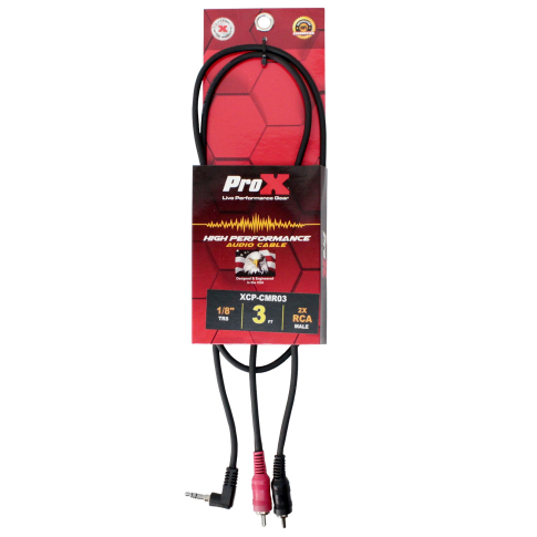 ProX XCP-CMR03 3FT (3.5mm) TRS to DUAL RCA-M Cable