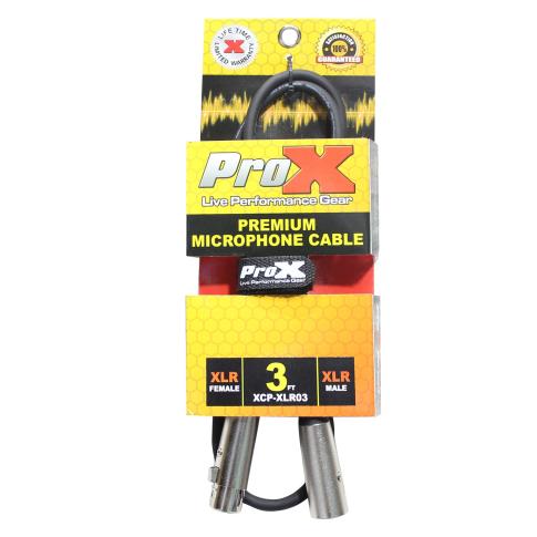 ProX XCP-XLR03 3 Ft. Balanced XLR3-F to XLR3-M Audio Microphone Cable