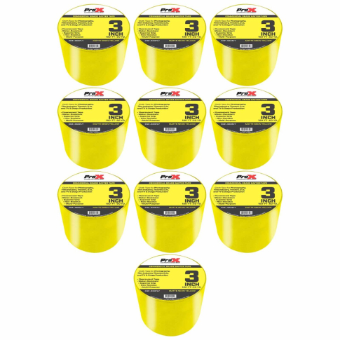 ProX XGF-360FLY 180FT 3" Fluorescent Yellow Gaffer Tape 10 Pack