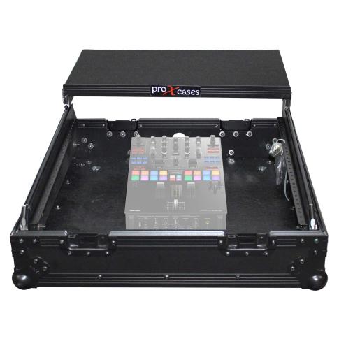 ProX XS-19MIXLTBL 10U Top Mount 19" Slanted Mixer Case, Black on Black