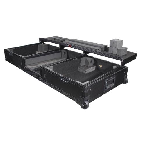 ProX XS-TMC1012WLTFBTLBL Black Rane 72 & Turntables Case Open