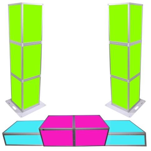 ProX XSA-PILLAR6FT Lumo Stage 6' Pedestals Pair with Mini Stages