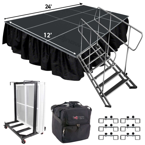 ProX XSQ-4X8 MK2 StageQ 12' x 24' Platform Staging with 7 Step Unit