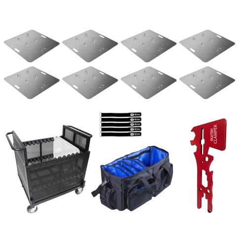 ProX XT-BP30A 30" Aluminum 6mm Truss Base Plate 8-Pack with Case Pack