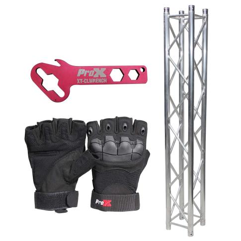 ProX XT-SQ820 8.20FT 12" F34 Square Truss Segment w Pair Black Gloves
