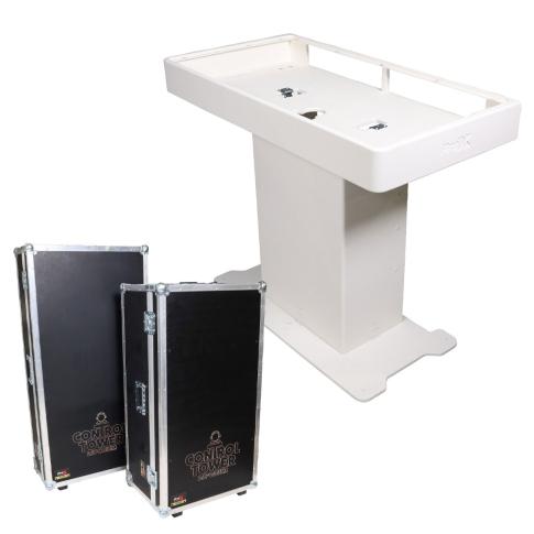 ProX XZF-DJXLCTWCASE DJ Control Tower in White with 2 Cases