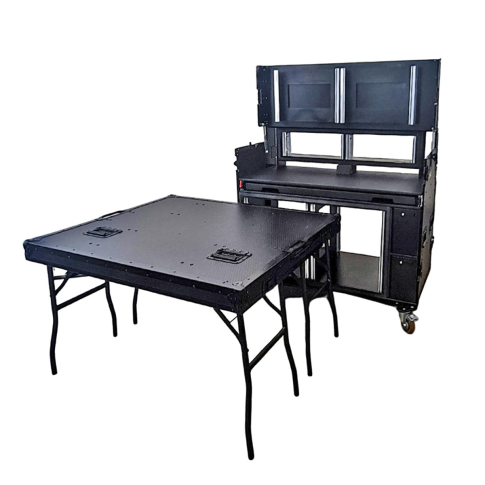 ProX XZF-AVPRO 2X12U 2x4U BLK Mobile AV Studio Workstation Case Setup